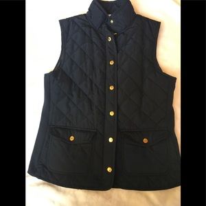 Navy quilted vest